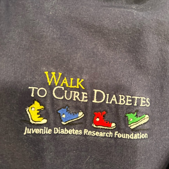 🌸Large Blue Zip Up Hoodie - Walk to Cure Diabetes JDRF🌸 - Picture 2 of 4